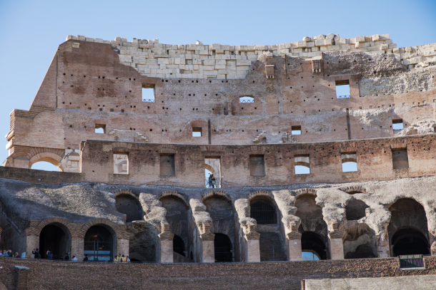 Upper Colosseum wall ruins