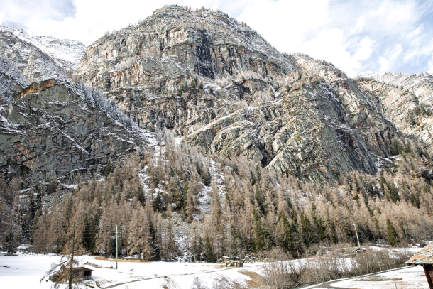 Snowy Alpine Cliffs